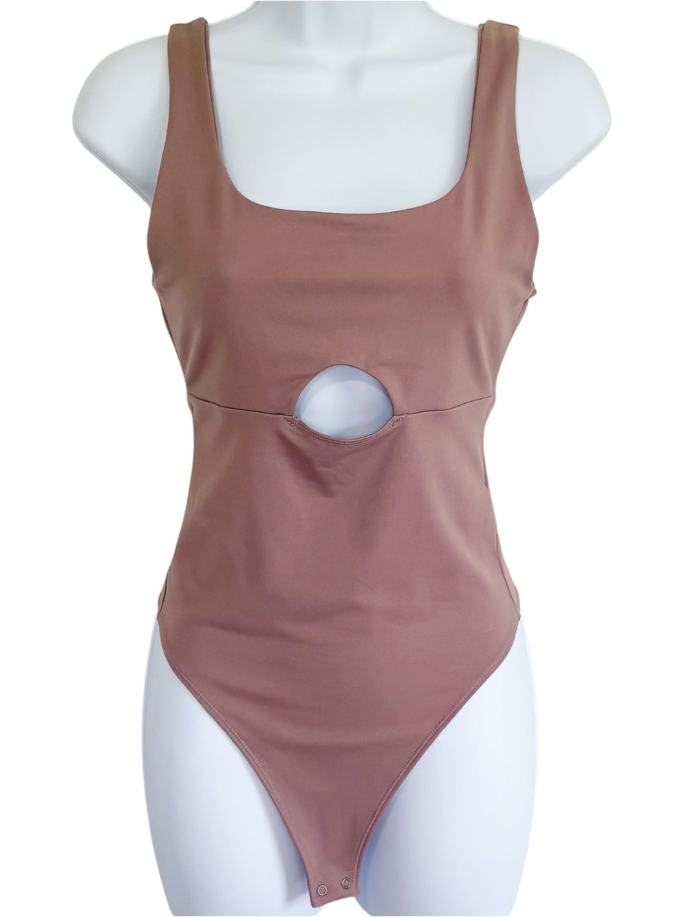 ABERCROMBIE & FITCH NWT Cutout Bodysuit Mauve Square Neck Y2K Small